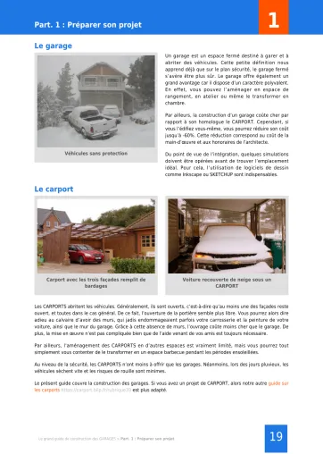 Extrait de la rubrique préparer son projet