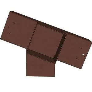 Connecteur SUNDIY pente 20° Corten RAL 8011 - 120mm à 5 directions - Forme +