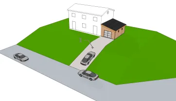 Plan de masse pour un garage adossé