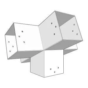 Aperçu du connecteur à 5 directions – pente 20° – 120 mm – Forme +