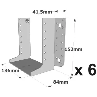 Sabots à ailes extérieures, gamme SAE CLASSIQUE (épaisseur 2mm, profondeur 84mm) - Réf. SAEL440/136/2_6