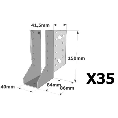 Sabots à ailes extérieures, gamme SAE CLASSIQUE (épaisseur 2mm, profondeur 84mm) - Réf. SAE340/40/2_35