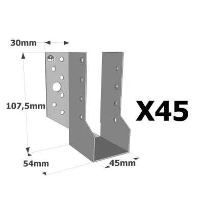 Sabots à ailes extérieures, gamme SBE ECONOMIQUE (épaisseur 1,5mm, profondeur 55mm) - Réf. SBE45/108_45