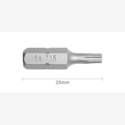 Embout T15 25mm (Qualité Professionnelle, Acier S2) - lot de 5 embouts - Réf. EmboutT15_5