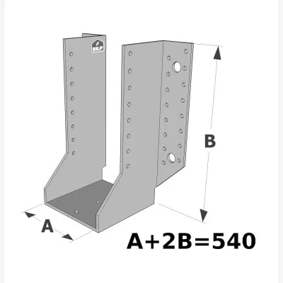 Grands sabots à ailes extérieures, gamme GSE CLASSIQUE (épaisseur 4mm, profondeur 110mm) - Réf. GSE540/4X