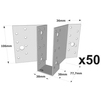 Sabot à 45° - Réf. S45G250/38/1.5_50