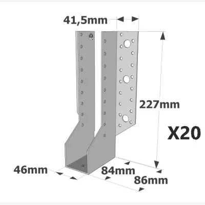 Sabots à ailes extérieures, gamme SAE CLASSIQUE (épaisseur 2mm, profondeur 84mm) - Réf. SAE500/46/2_20