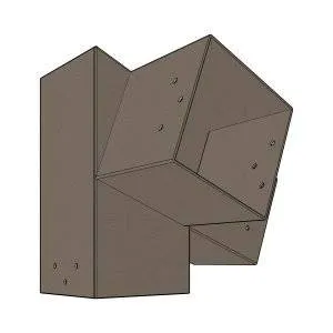 Connecteur SUNDIY pente 20° Gris Taupe RAL 7006 - 120mm à 3 directions - Forme L3