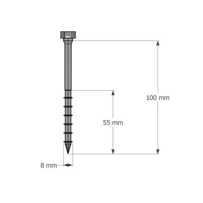 Vis connecteurs acier sur bois, SSH8.0X100 - Réf. 75139