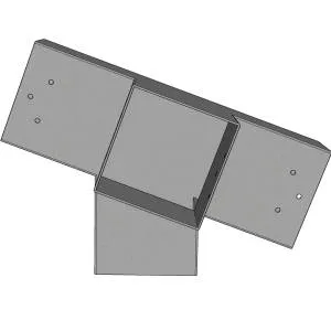 Connecteur SUNDIY pente 20° Gris aluminium RAL 9006 - 120mm à 5 directions - Forme +