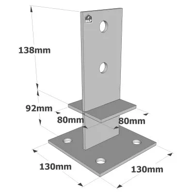 Pieds de poteau en âme avec platine - Réf. PPS230