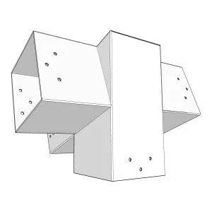 Aperçu du connecteur à 4 directions – pente 20° – 120 mm – Forme T3