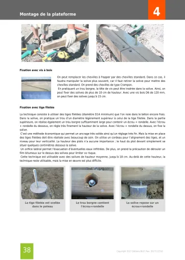 Extrait de la rubrique technique et matériels de fixation