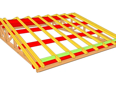 Calcul des éléments de la charpente d'une toiture à double pente