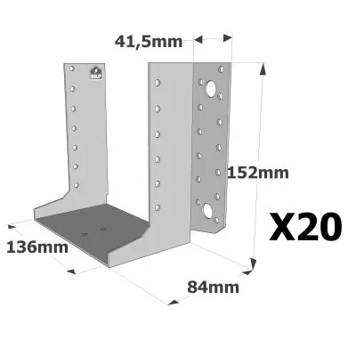 Sabots à ailes extérieures, gamme SAE CLASSIQUE (épaisseur 2mm, profondeur 84mm) - Réf. SAEL440/136/2_20